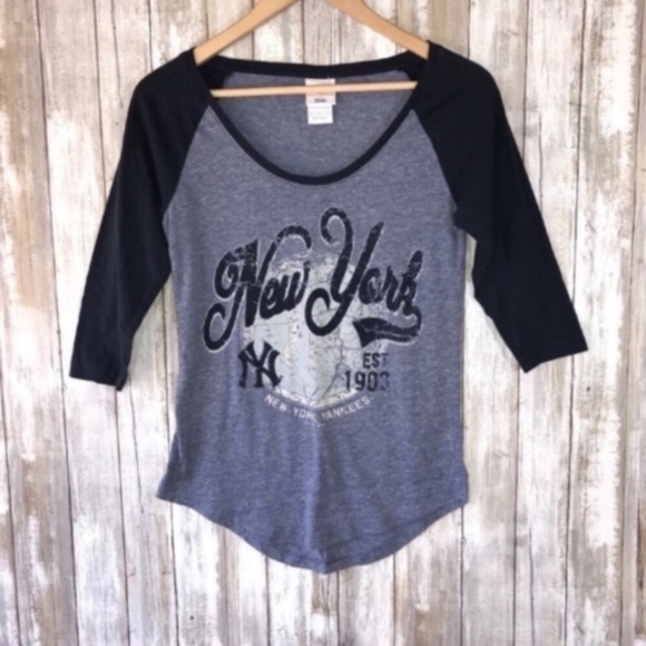 MLB New York Yankees 3/4 Sleeve Baseball Tee - Picture 1 of 5